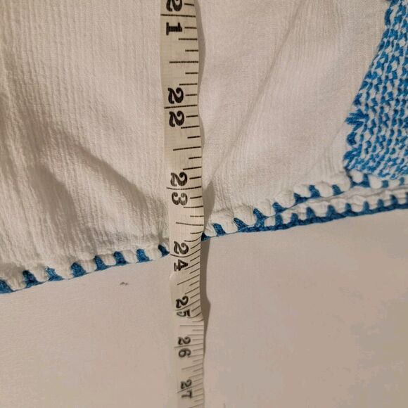 Charter Club‎ Womens Top Size 10 Petite Embroidered Boho Gauze Peasant Ren Faire - Picture 7 of 7